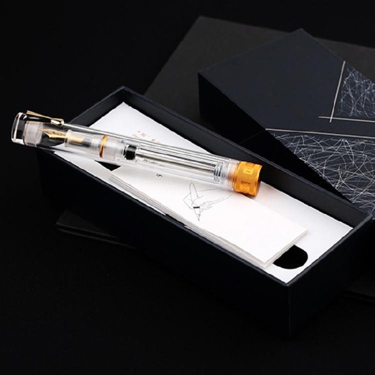 Office Study Fountain Pen Vacuum Filling Clear Ink View Body Stainless Steel Nib Option for Smooth Efficient Writing