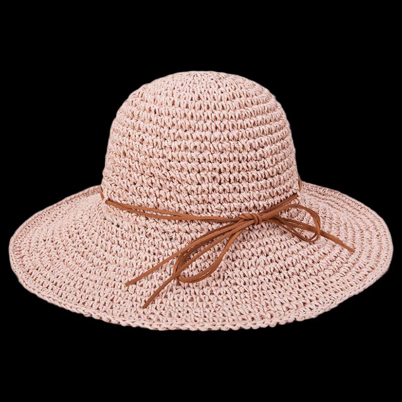 Женская складная регулируемая соломенная шляпа от солнца ручной работы Adjustable