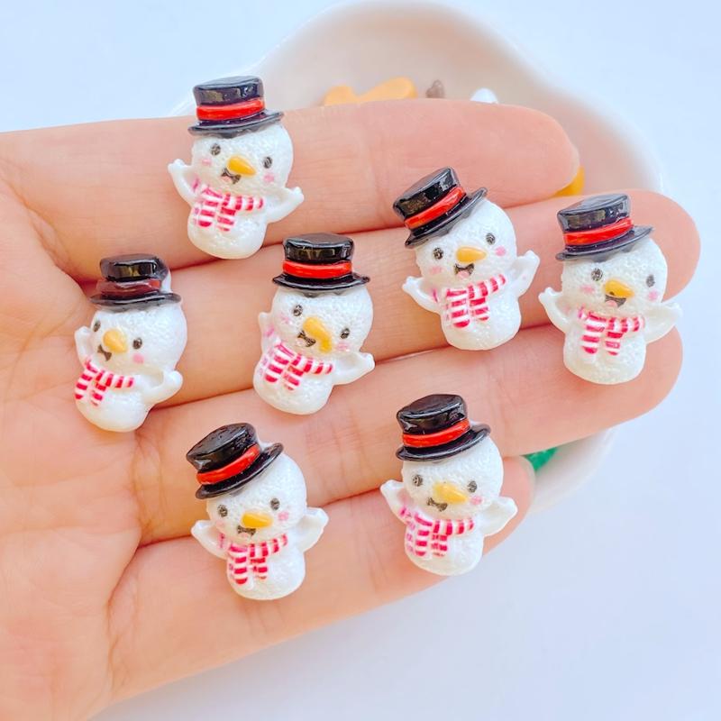 

20Pcs Cute Christmas Snowman Old Man Biscuit Man, Christmas Tree Flat Back Resin Scrapbooking DIY Jewelry Decoration Accessorie