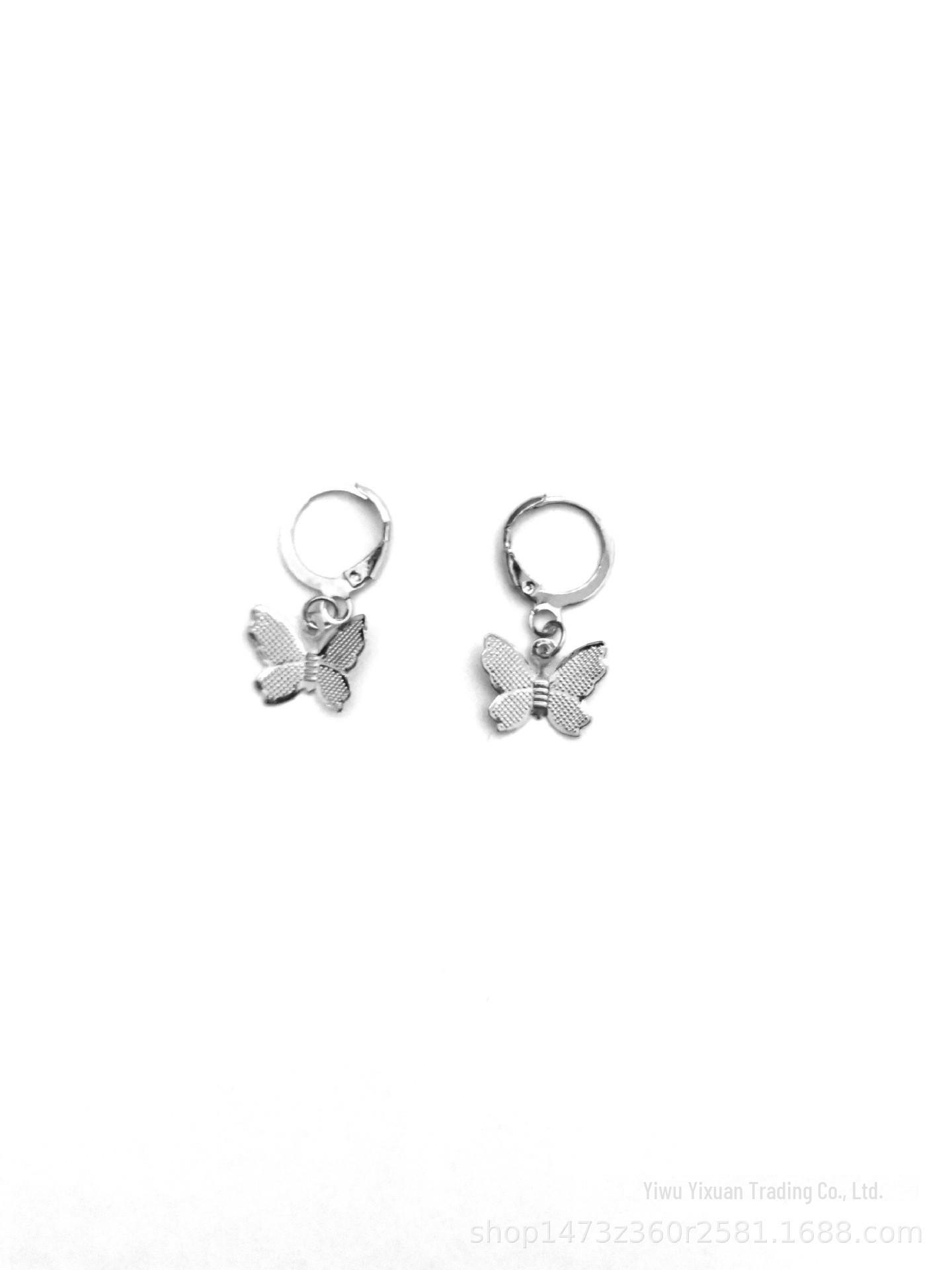 

Ожерелье с пайетками в виде звезды и бабочки - Романтическая цепочка на ключицу Love earrings серебряный