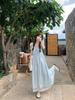 French First Love Blue Suspender Dress Women's Summer New Japanese Literary and Artistic Lazy Style Long Dress Slack