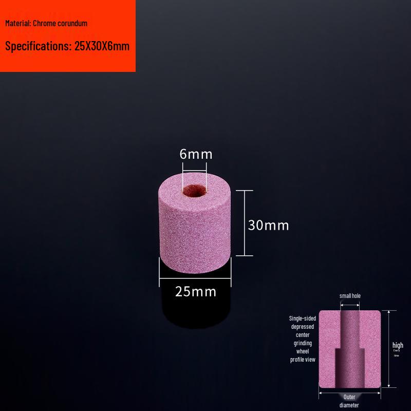 Matte Chrome Corundum Inner Bore Grinding Wheel with Single-Sided Concave Head