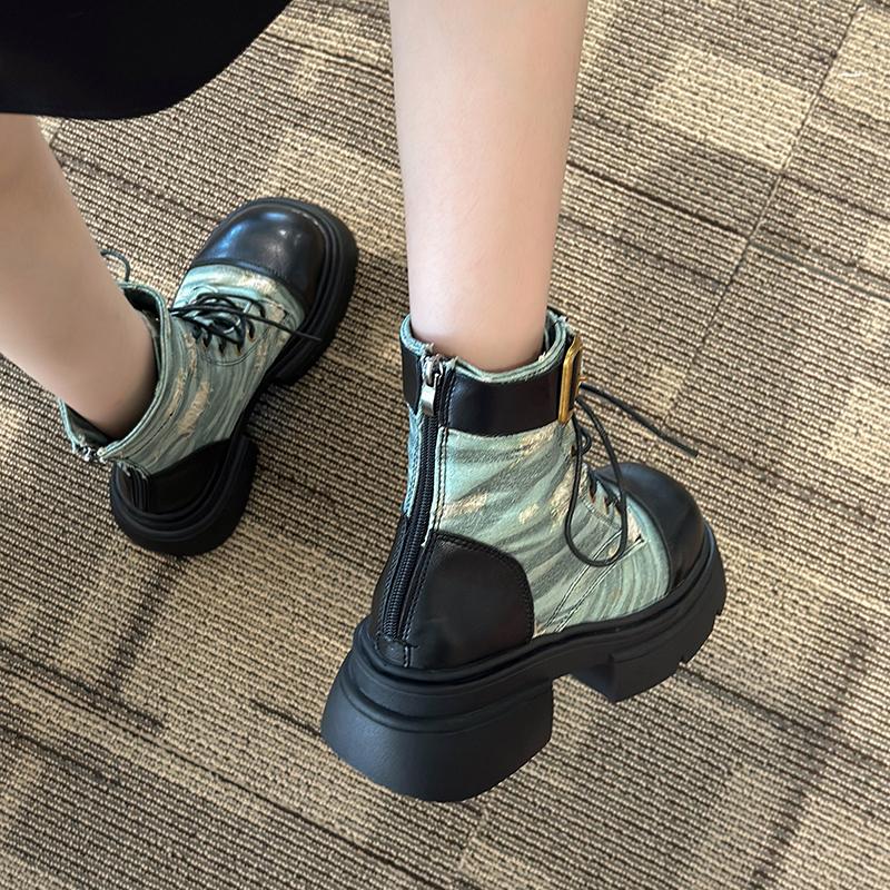 Fashion Autumn Flats Platform Cowboy Sport Casual Boots 7.5CM Winter Women Ankle Chelsea Boots Women Walking Shoes Snow Motorcycle Botas