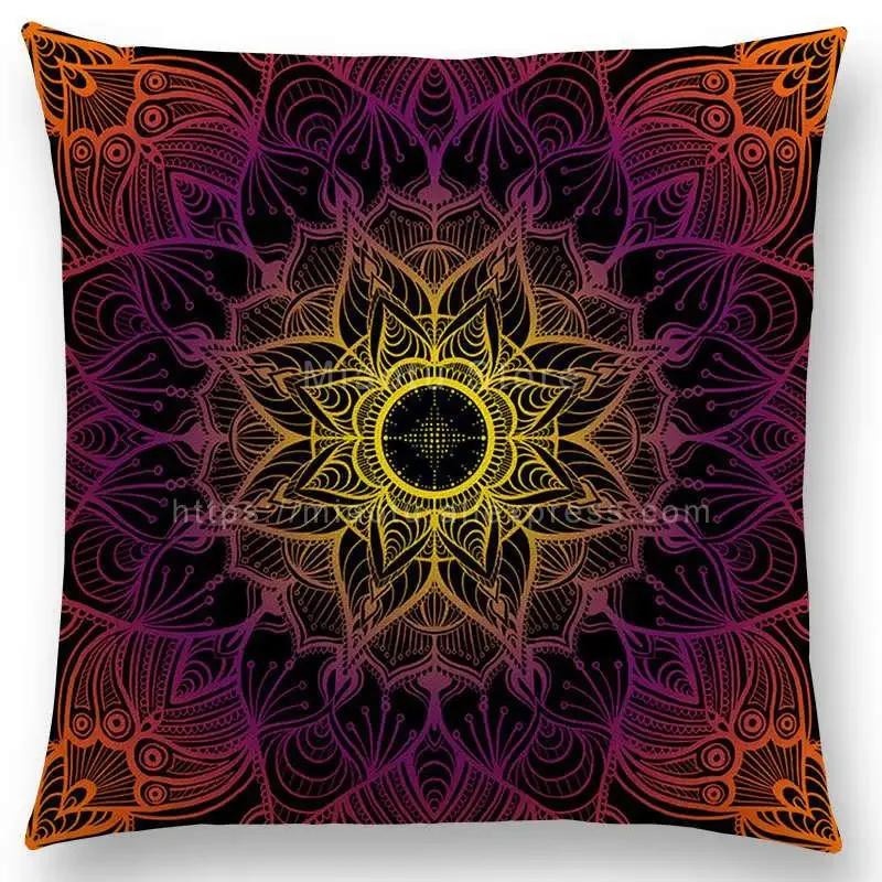 New Dreamy Emerald Spirit Flower Pillow Case Soul Mandala Elegant Flourish Floral Pattern Design Prints Retro Cushion Cover