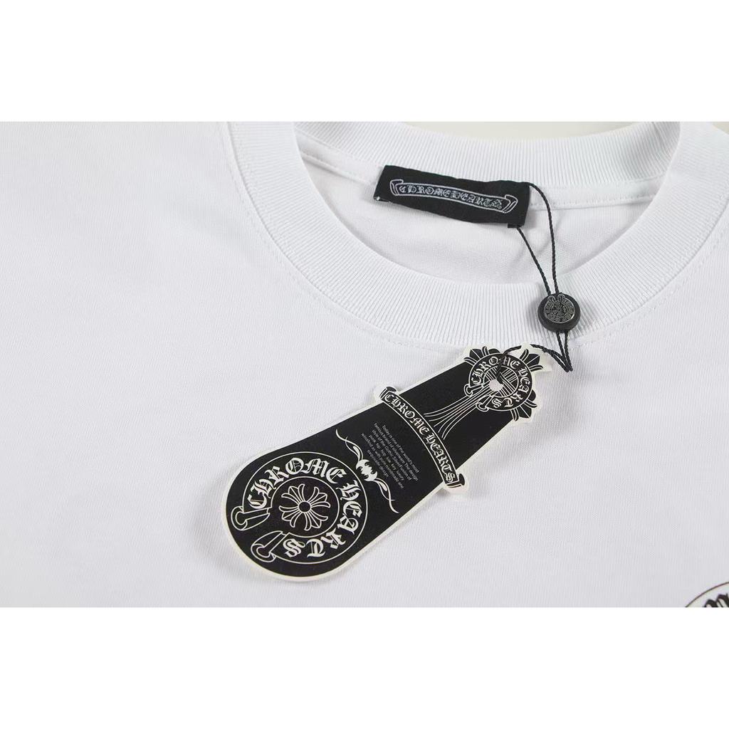 W353 CHROME HEARTS 2025 Summer New High Quality Cotton Round Neck Loose Large Size Men's and Women's T-shirt Couple T-shirt
