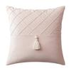 Ins Style Splicing Pillow Case Bedside Sofa Pillow Pillow Sample Room Decoration Diamond Tassel Pillow Case