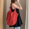 Vintage Red Polyester Knit Tote Bag for Women Hollow Out Shoulder Crossbody Purse