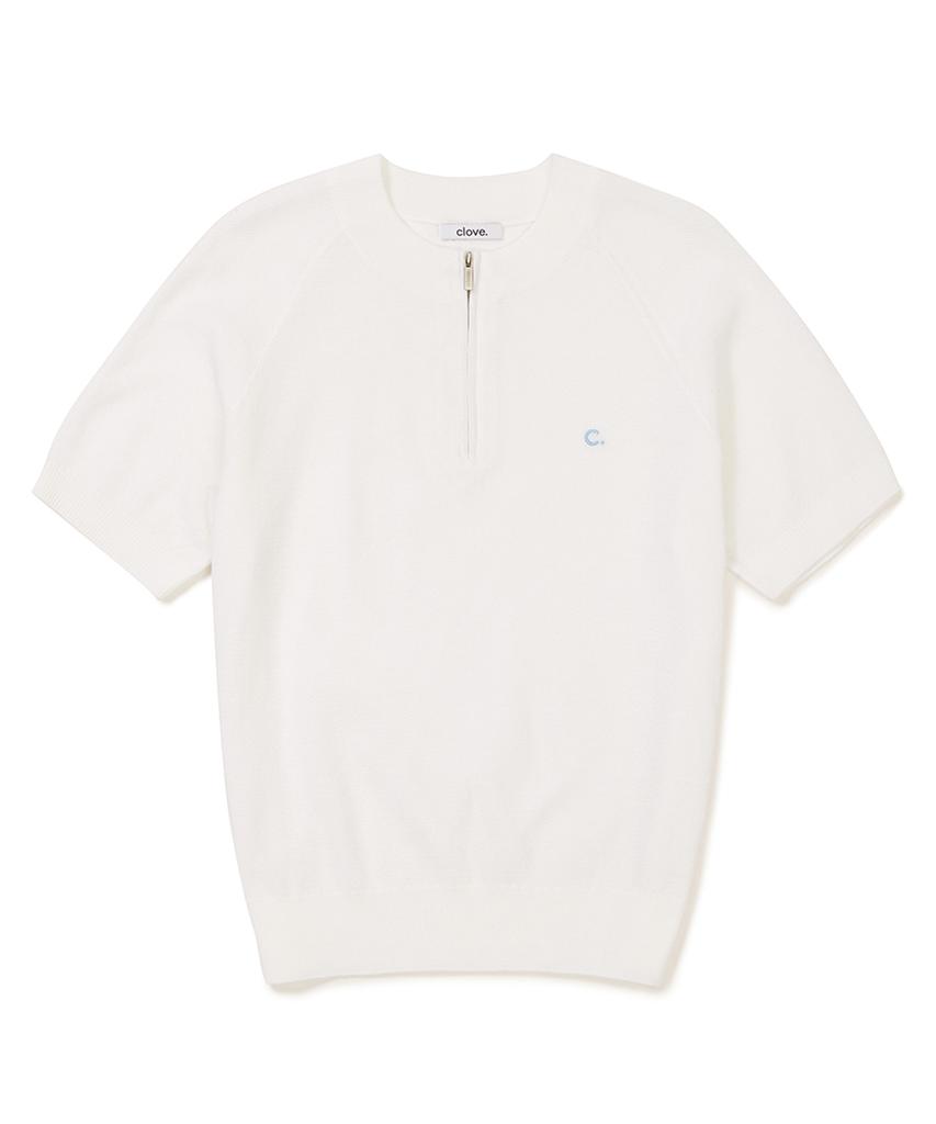 CLOVE [23Ss Clove] Half Zip-Up Knit (White)