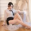 Smoke sexy lingerie sexy white shirt hip wrap tight secretary uniform perspective seduction passion pajamas teacher female