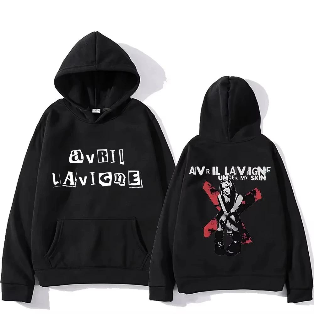 Avril Lavigne Hoodie Long-sleeved Harajuku Comfortable Sweatshirts with Hooded Grunge Fleece Clothing Ropa Mujer