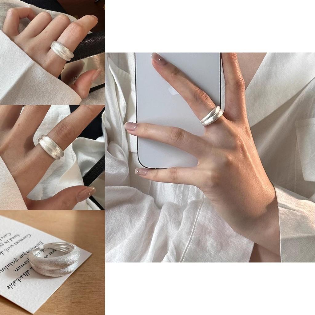 Minimalist Chic Double Layer Matte Copper Ring Stylish Adjustable Ring Fashion