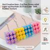 Cute Cat Paw Mini Keyboard Keychain RGB LED Light Stress Relief Backpack Pendant for Valentine's Day Gifts