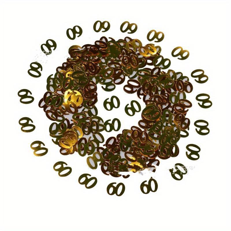 2Bags Sparkling Happy Anniversary Confetti Number 50 60 70 80 Years Couple Anniversary Party Tabletop Table Scatters Decoration