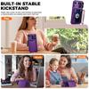RFID Blocking Wallet Case with Card Holder Sliding Camera Cover PC+TPU Protective Case for IPhone 16e/iPhone 17e-Light Blue
