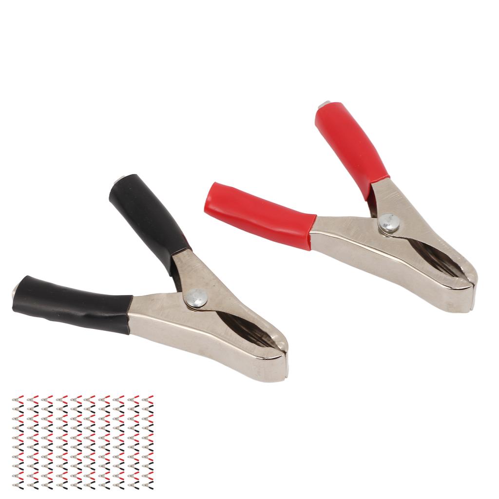50 Set Insulated Clip 20A High Accuracy Process Elasticity Electric Test Clamp with PVC Insulating Sheath for Wire