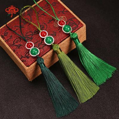5Pcs Tassels Silky Handmade Soft Tassels Jade Bead Tassels DIY Craft Jewelry Car Key Chain Decor Pendants Smooth Fringe Trim