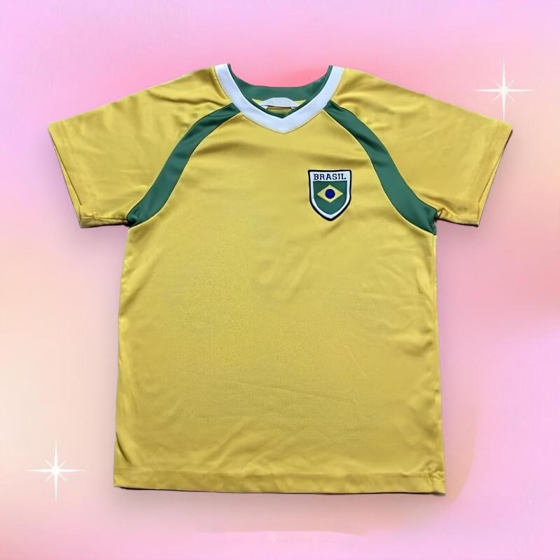 

Европейская и американская летняя уличная облегающая футболка с принтом букв Y2K для женщин S жёлтый