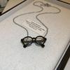 Copper Bamboo Chain Magnetic Glasses Clip Necklace Minimalist Retro Pendant Women's Trendy Fashion Jewelry