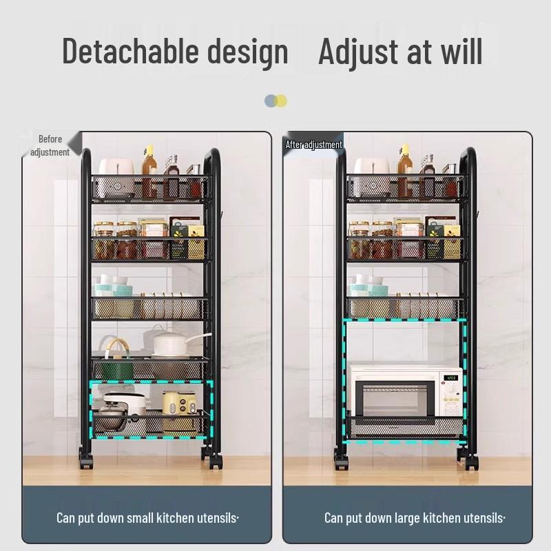 Movable Multi-Layer Kitchen & Bathroom Storage Rack for Fruits & Vegetables