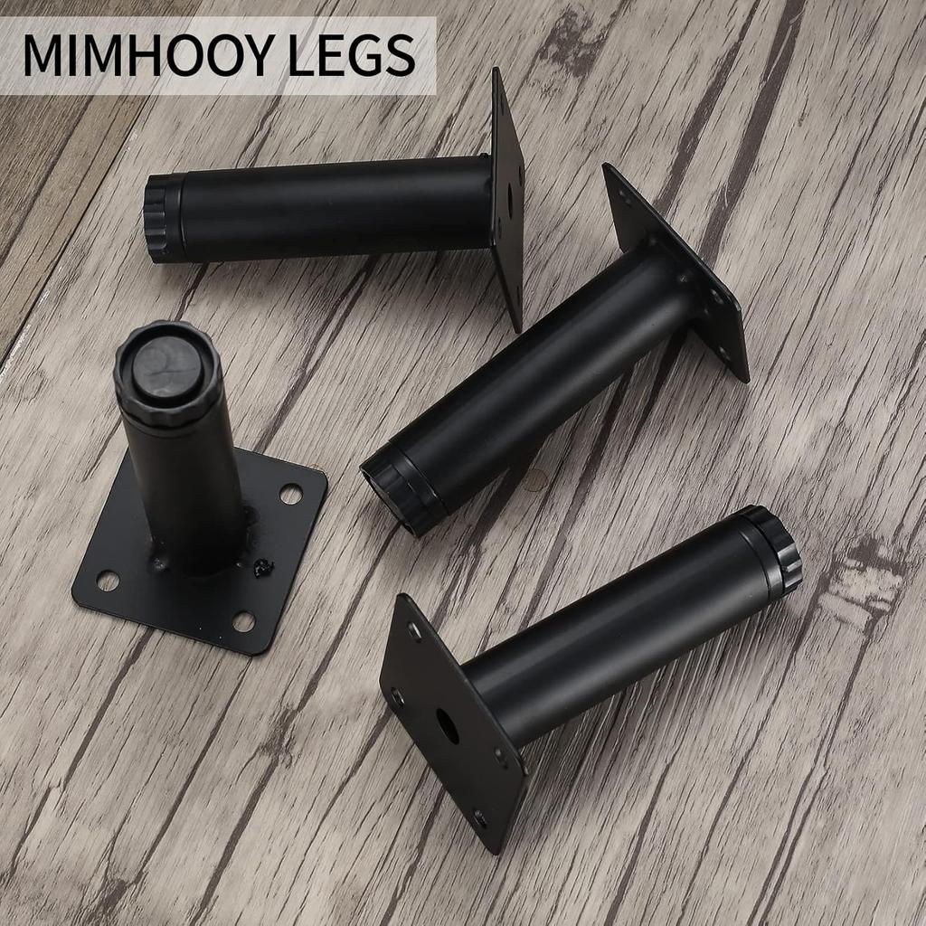 4 Pcs Furniture Legs, Metal Cabinet Legs, 6 Inches/15 Cm Adjustable Furniture Support Feet for Kitchen Shelves Sofa Table Chair Desk Cupboard Furnitur