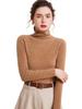 Women's 100% Cashmere High Neck Slimming Pullover Sweater - Solid Color, Warm, Versatile Knit Base Layer