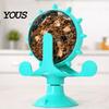Rotating Cat Food Dispenser Windmill Treat Dispenser, Interactive Toy, Suction Fun Feeder Cup Puzzle for Indoor Cats Solo Play, Mental
