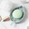 Drain Soap Box Leaf Modeling Soap Holder Bathroom Case Container2pcs-pink