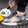 Fashion Sneakers Steel Toe Shoes Work Boots Men Puncture-Proof Safety Shoes Rotating Button Security Protective Shoes Light