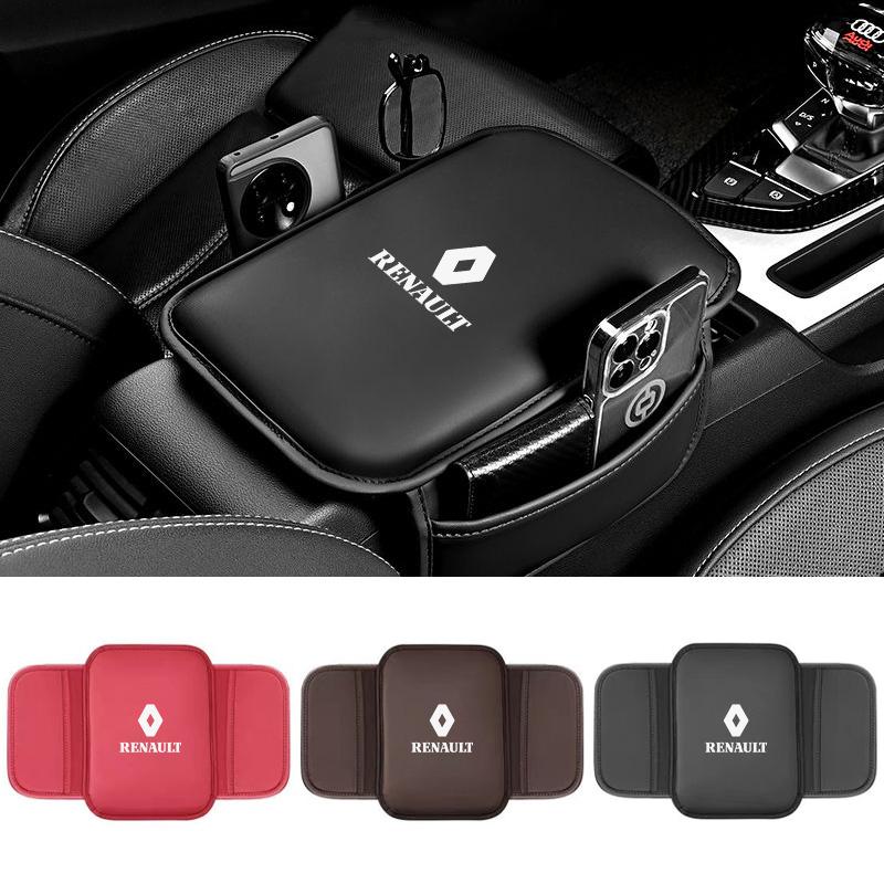 Leather Car Armrest Box Pad Car Center Console Arm F Rest Protector Cover with Storage Pocket for Renault Sport Duster Megane 2 3