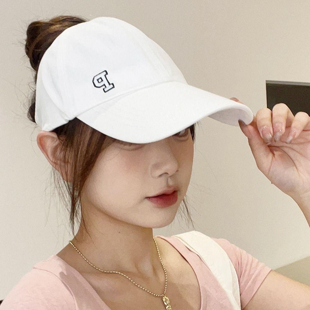 Sunscreen Hat Peaked Hat Empty Top Cap Embroidered Letter Sports Hat Korean Style Caps Baseball Cap Girl Baseball Hat Sun Hat