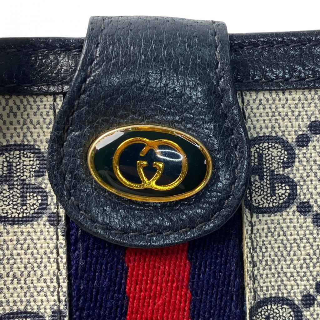 Used GUCCIBifold Wallet Navy leather/PVC Women