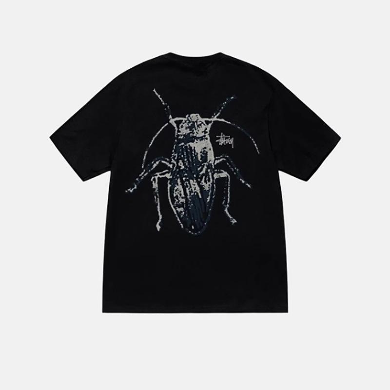 STU Stutucci American trendy brand short-sleeved letter printing summer men's and women's crew neck loose heavy cotton T-shirt