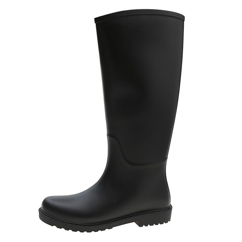 Stylish and simple tall rain boots women's waterproof and non-slip water boots wear-resistant outer water shoes kitchen work sleeve women's shoes
