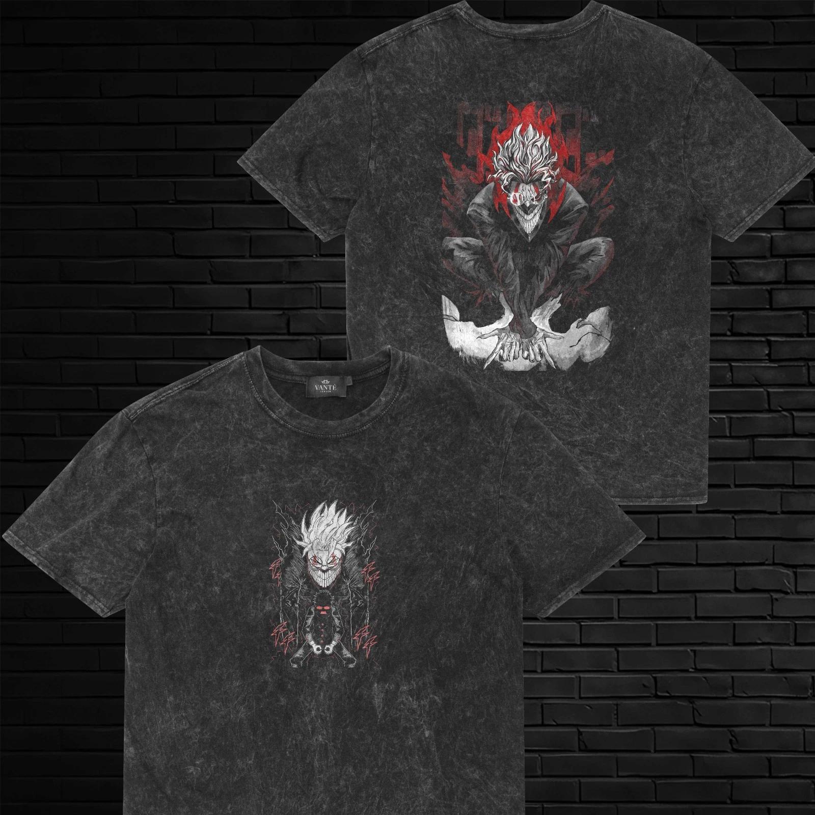 Okarun & Turbo Granny Anime T-Shirt Acid Wash Cotton Graphic Tee 2XL