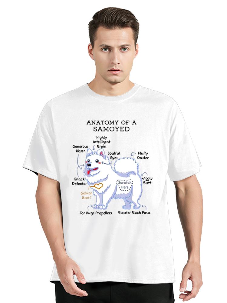 Anatomy Of A Samoyed Funny Dog Body Classic T Shirt Unisex Oneck Cotton Tshirt Funny Clothing Oversized Tshirt Tees