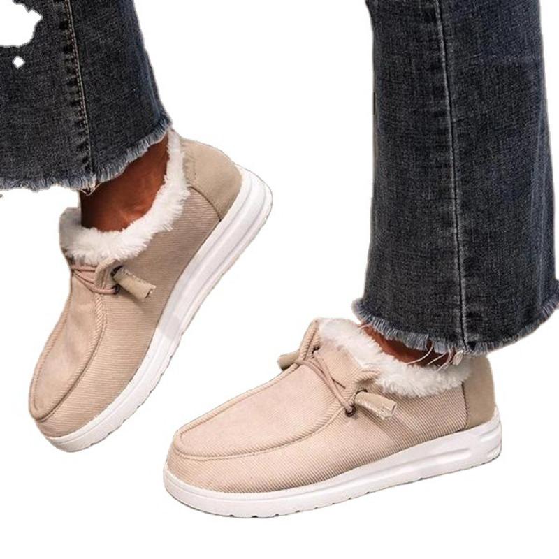 Winter New Thick-soled Snow Boots for Women, Piled and Thickened Fluff To Keep Warm, Large-size Cross-border Sewn Cotton Shoes for Women