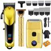Parent-Child LCD Hair Clippers Set with Digital Display - Long-Lasting Battery Electric Trimmer and Shaver for Home Use