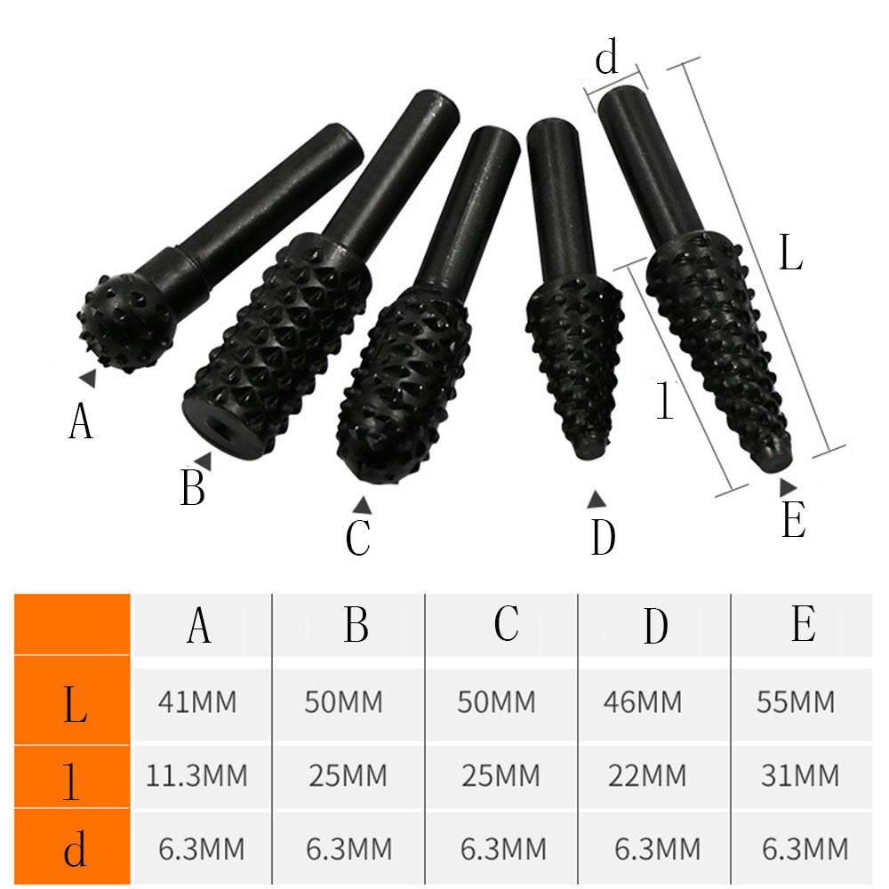 Wood Carving Tool Rotary Burr Set Round Shank Drill Bit Set Smoother Rotary File Set  Building
