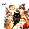 Reusable Glass Stickers Cat Christmas Static Cling Decal, Waterproof PVC Festive Window Sticker, Removable Decorations Easy Apply Decorative for Home