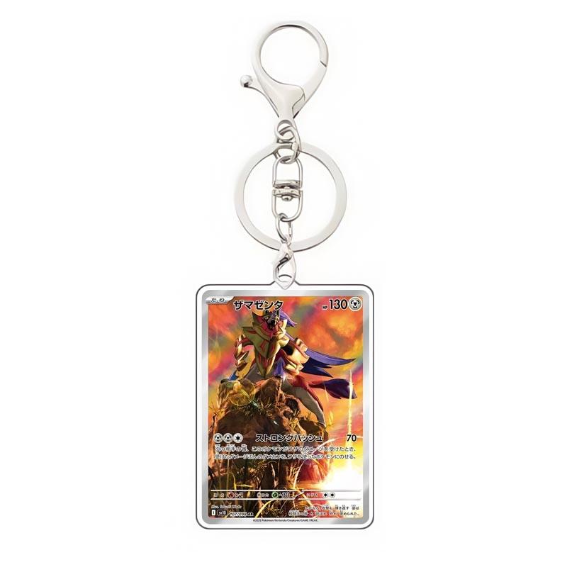 Pokemon Japanese Sv10 Glory of Team Rocket Sr Ar Sar Acrylic Card Keychain Moltres Diy Homemade Collection Card Pendant 5.3Cm
