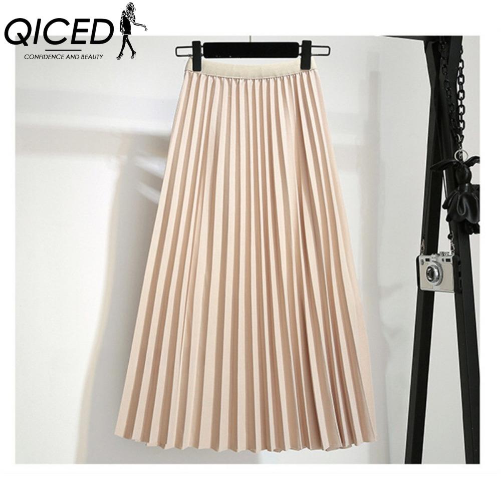 

QICED Женская Модная Повседневная Летняя Весенняя Юбка one size хаки