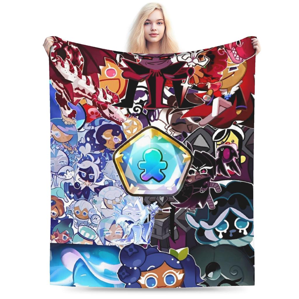 Comfortable Cookie Run Kingdom  Blanket Merch Bedding Decorative Video Games Throws And Blankets Warm Flannel for Office