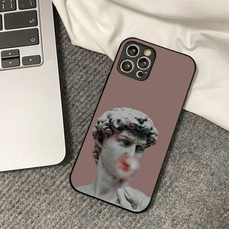 Mona Lisa David Statue Abstract Art Phone Case for iPhone 11 12 13 mini pro XS MAX 8 7 6 6S Plus X 5S SE 2020 XR cover