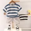 Boys' Summer Set: Short-Sleeve Striped T-Shirt and Shorts Casual, Relaxed-Fit Two-Piece Set