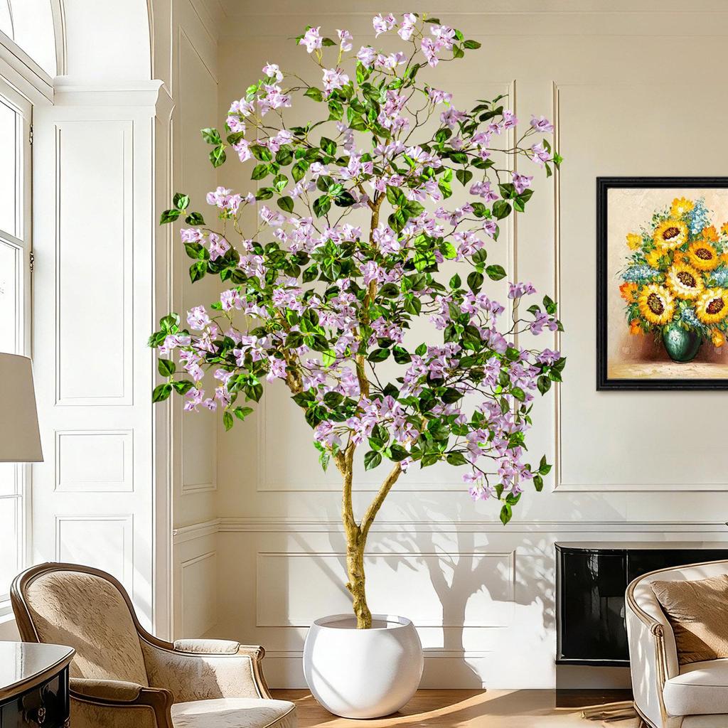 Large Artificial Bougainvillea Tree for Indoor Decoration - Potted Fake Cherry Blossom Plant Ornament
