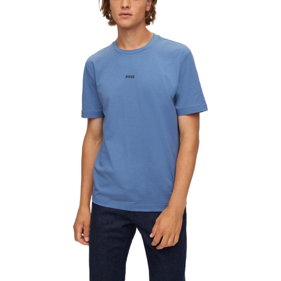 HUGO BOSS T-Shirts Men's Blue Crew Neck Moderate Straight Fit 50473278-489