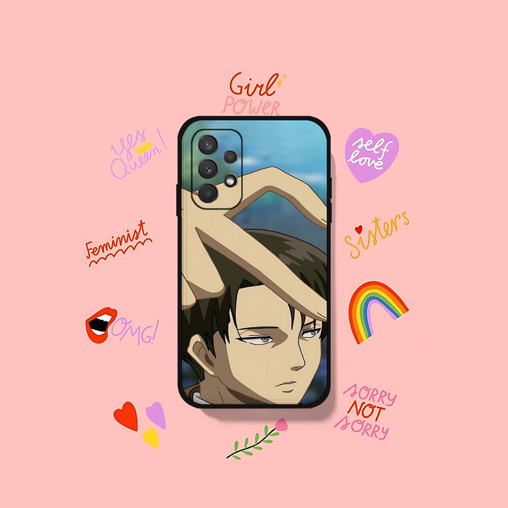 L-Levi Ackerman Attack On Titan-S Phone Case For Samsung Galaxy S25 S24 S23 S22 S21 FE Plus Ultra A13 A20 A32 A70 Black Cover