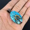 Tree Of Life Blue Turquoise Handmade Gemstone Pendant, 999 Copper Wire Wrapped Antique Jewelry Pendant, For Engagement Gift