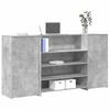 Biurko Recepcyjne Betonowe Szare 200X50X103,5 Cm Drewno Klejone