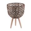 Modern Plant Stand with Wooden Legs Flower Pot Holder for Home Decor